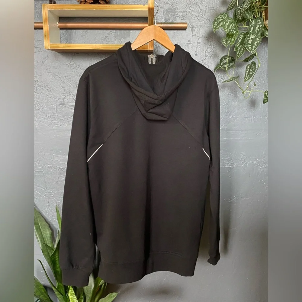 Hugo Boss Black Hooded Zip Sweatshirt with Contrast Drawstrings - Picture 3 of 5